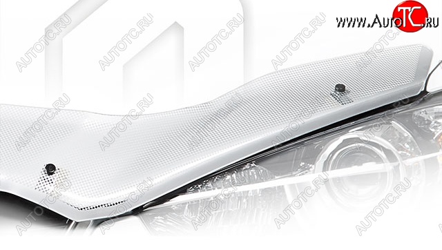 2 799 р. Дефлектор капота CA-Plastiс exclusive  Audi Q7  4L (2005-2015) (Шелкография серебро)  с доставкой в г. Калуга