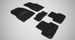 4 999 р. Износостойкие коврики в салон SeiNtex Premium 3D 4 шт. (ворсовые, черные)  Audi Q7  4M (2015-2024)  с доставкой в г. Калуга. Увеличить фотографию 1
