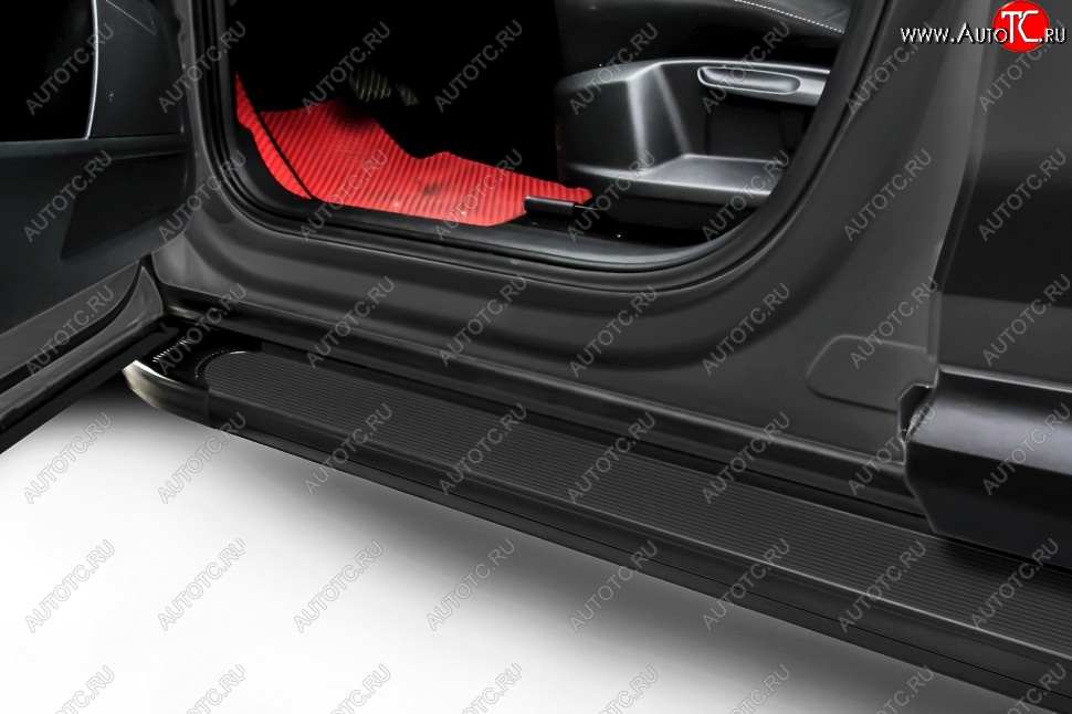 17 599 р. Порожки для ног Slitkoff Optima  Audi Q7  4L (2005-2015) (Black)  с доставкой в г. Калуга