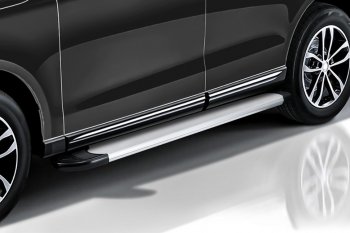17 599 р. Порожки для ног Slitkoff Optima  Audi Q7  4L (2005-2015) (Silver)  с доставкой в г. Калуга. Увеличить фотографию 2