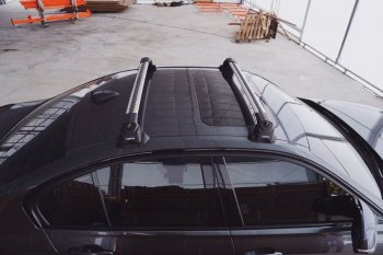 14 499 р. Багажник на крышу TURTLE Air3 Premium (в штатные места с резьбовым соединением) BMW 1 серия E82 купе 1-ый рестайлинг (2007-2011) (серебро)  с доставкой в г. Калуга. Увеличить фотографию 4