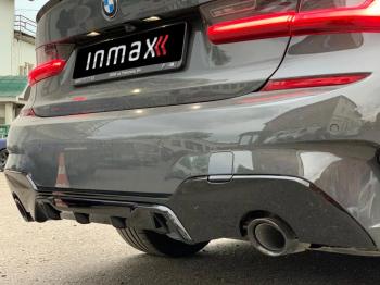 11 999 р. Диффузор заднего бампера М-Perfomance 320  BMW 3 серия  G20 (2018-2022) Inmax (цвет: черный глянец)  с доставкой в г. Калуга. Увеличить фотографию 3