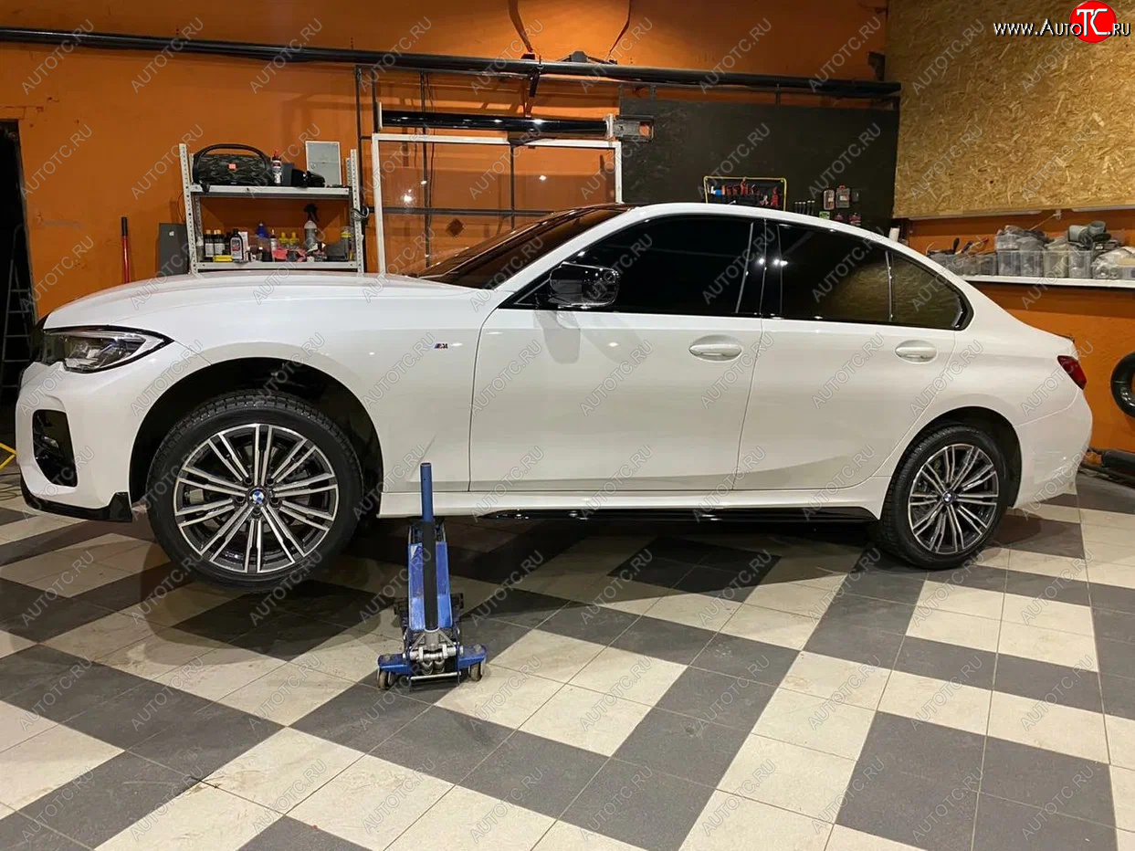 11 499 р. Пластиковые накладки M порогов BMW 3 серия G20 седан (2018-2022) (цвет: черный глянец)  с доставкой в г. Калуга
