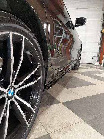 11 499 р. Пластиковые накладки M порогов BMW 3 серия G20 седан (2018-2022) (цвет: черный глянец)  с доставкой в г. Калуга. Увеличить фотографию 8