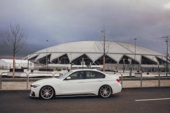 4 549 р. Накладки M-Perfomance под задний бампер (мини-лезвия)  BMW 3 серия  F30 (2012-2018) (цвет: черный матовый)  с доставкой в г. Калуга. Увеличить фотографию 13