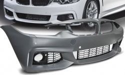 38 949 р. Передний бампер M-pakiet BMW 4 серия F32 купе дорестайлинг (2013-2017) (Неокрашенный)  с доставкой в г. Калуга. Увеличить фотографию 1