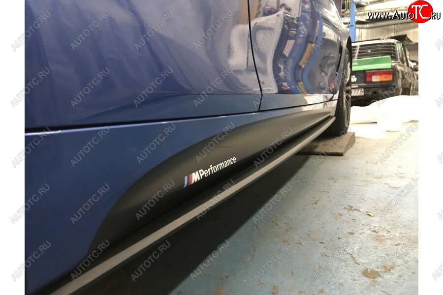 9 499 р. Пластиковые накладки под пороги М-Perfomance BMW 4 серия F32 купе дорестайлинг (2013-2017) (цвет: черный матовый)  с доставкой в г. Калуга
