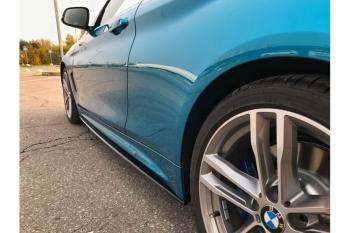 9 499 р. Пластиковые накладки под пороги М-Perfomance  BMW 4 серия  F32 (2013-2020) (цвет: черный матовый)  с доставкой в г. Калуга. Увеличить фотографию 2