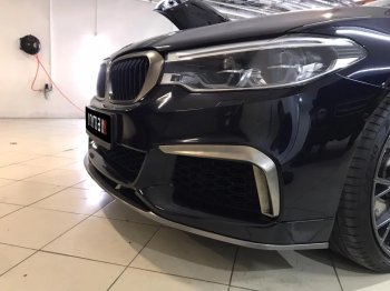 14 999 р. Сплиттер переднего бампера М-Perfomance  BMW 5 серия  G30 (2016-2020) (Черный матовый)  с доставкой в г. Калуга. Увеличить фотографию 3