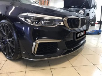 15 999 р. Сплиттер переднего бампера M-Performance  BMW 5 серия  G30 (2016-2020) (Черный глянцевый)  с доставкой в г. Калуга. Увеличить фотографию 5