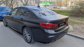 5 149 р. Накладки M-Perfomance под задний бампер (мини-лезвия) Inmax BMW 5 серия G30 дорестайлинг, седан (2016-2020) (цвет: черный глянец)  с доставкой в г. Калуга. Увеличить фотографию 11