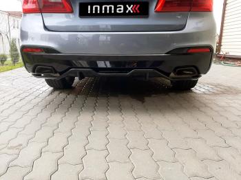 10 999 р. Диффузор заднего бампера М-Perfomance (2 клыка)  BMW 5 серия  G30 (2016-2020)Inmax (неокрашенный)  с доставкой в г. Калуга. Увеличить фотографию 2
