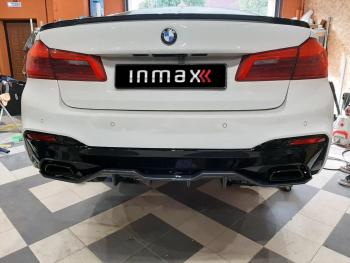Диффузор заднего бампера Inmax (4 клыка) BMW (БМВ) 5 серия  G30 (2016-2020) G30 дорестайлинг, седан