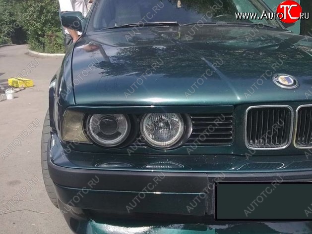 1 649 р. Реснички на фары CT v1 BMW 5 серия E34 седан дорестайлинг (1988-1994) (Неокрашенные)  с доставкой в г. Калуга