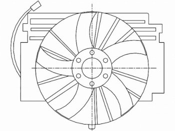 Вентилятор радиатора SAT (в сборе) BMW (БМВ) X5 (Х5)  E53 (1999-2006) E53 дорестайлинг, рестайлинг