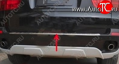 11 449 р. Накладка на задний бампер CT BMW X5 E70 дорестайлинг (2006-2010) (Неокрашенная)  с доставкой в г. Калуга