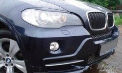 1 499 р. Реснички на фары CT BMW X5 E70 дорестайлинг (2006-2010) (Неокрашенные)  с доставкой в г. Калуга. Увеличить фотографию 2