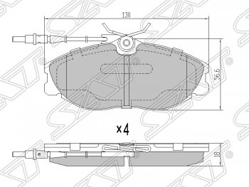 1 469 р. Колодки тормозные SAT (передние) CITROEN Xsara N1 хэтчбэк 5 дв. 2-ой рестайлинг (2003-2005)  с доставкой в г. Калуга. Увеличить фотографию 1