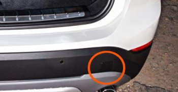 299 р. Заглушка в задний бампер SAT (под крюк) BMW X1 F48 дорестайлинг (2015-2019) (Неокрашенная)  с доставкой в г. Калуга. Увеличить фотографию 1