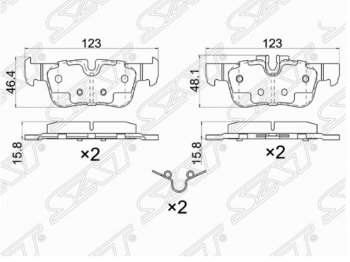 Комплект задних тормозных колодок SAT BMW X1 F48 дорестайлинг (2015-2019)