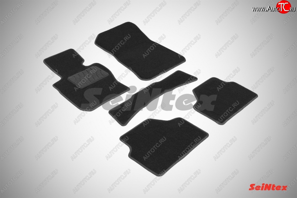 2 699 р. Комплект ворсовых ковриков в салон LUX Seintex  BMW X1  E84 (2009-2015) (Чёрный)  с доставкой в г. Калуга