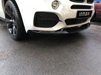 Сплиттер переднего бампера M-Performance BMW (БМВ) X6 (Икс6)  F16 (2014-2020) F16  (цвет: черный глянец)