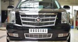 16 999 р. Одинарная защита переднего бампера диаметром 76 мм Russtal  Cadillac Escalade  GMT926 джип 5 дв. (2006-2014)  с доставкой в г. Калуга. Увеличить фотографию 2