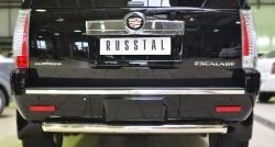 16 999 р. Защита заднего бампера (Ø76 мм, нержавейка) Russtal  Cadillac Escalade  GMT926 джип 5 дв. (2006-2014)  с доставкой в г. Калуга. Увеличить фотографию 1