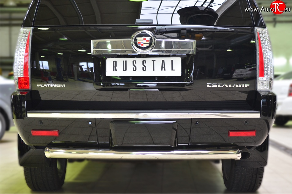 16 999 р. Защита заднего бампера (Ø76 мм, нержавейка) Russtal  Cadillac Escalade  GMT926 джип 5 дв. (2006-2014)  с доставкой в г. Калуга