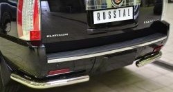 17 499 р. Защита заднего бампера (Ø76 мм уголки, нержавейка) Russtal  Cadillac Escalade  GMT926 джип 5 дв. (2006-2014)  с доставкой в г. Калуга. Увеличить фотографию 2