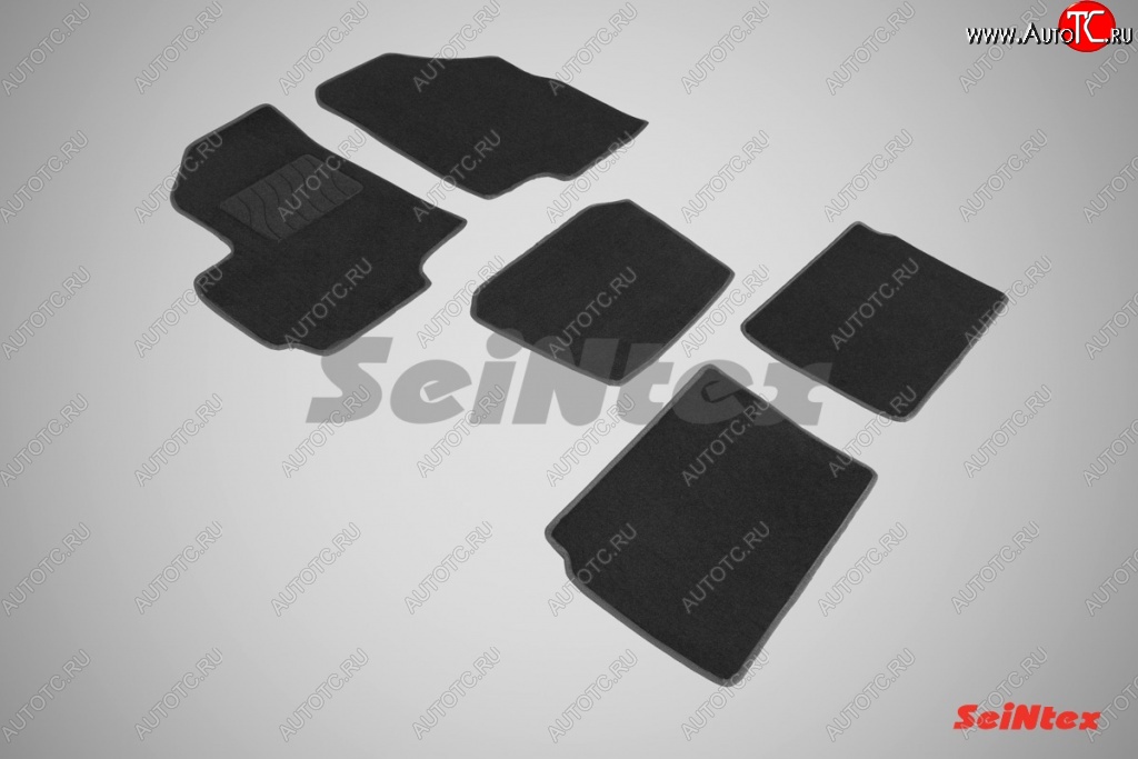 2 499 р. Комплект ворсовых ковриков в салон LUX Seintex  Chery Tiggo 5  (T21) (2014-2020) (Чёрный)  с доставкой в г. Калуга