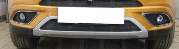 2 969 р. Защитная сетка радиатора в бампер Стрелка 11 Стандарт (алюминий/пластик, нижняя)  Chery Tiggo 7 (2016-2020) (Цвет: черный)  с доставкой в г. Калуга. Увеличить фотографию 1