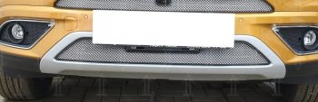 3 099 р. Защитная сетка радиатора в бампер Стрелка 11 Стандарт (алюминий/пластик, нижняя)  Chery Tiggo 7 (2016-2020) (Цвет: хром)  с доставкой в г. Калуга. Увеличить фотографию 1
