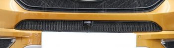 2 599 р. Защитная сетка радиатора в бампер Стрелка 11 Стандарт (алюминий/пластик, верхняя под камеру)  Chery Tiggo 7 (2016-2020) (Цвет: черный)  с доставкой в г. Калуга. Увеличить фотографию 1