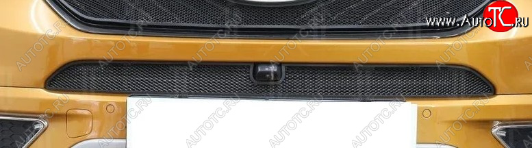 2 599 р. Защитная сетка радиатора в бампер Стрелка 11 Стандарт (алюминий/пластик, верхняя под камеру)  Chery Tiggo 7 (2016-2020) (Цвет: черный)  с доставкой в г. Калуга