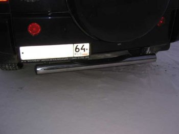 4 999 р. Защита заднего бампера d76 Slitkoff (с поступью)  Chery Tiggo T11 (2005-2013) (Цвет: серебристый)  с доставкой в г. Калуга. Увеличить фотографию 1