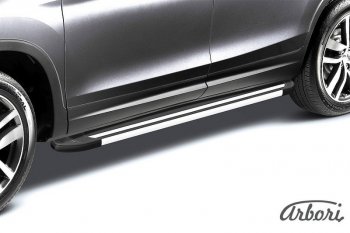 12 509 р. Порожки для ног Arbori Luxe Black  Chevrolet Trailblazer  GM800 (2012-2016)  с доставкой в г. Калуга. Увеличить фотографию 1