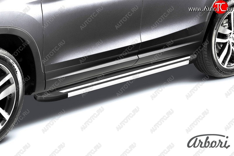 12 509 р. Порожки для ног Arbori Luxe Black Chevrolet Trailblazer GM800 дорестайлинг (2012-2016)  с доставкой в г. Калуга