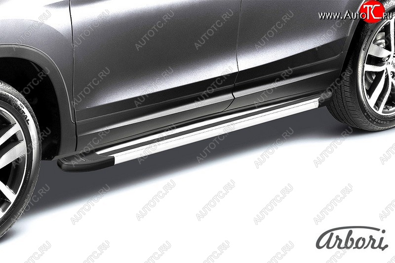 11 789 р. Порожки для ног Arbori Luxe Silver Chevrolet Trailblazer GM800 дорестайлинг (2012-2016)  с доставкой в г. Калуга