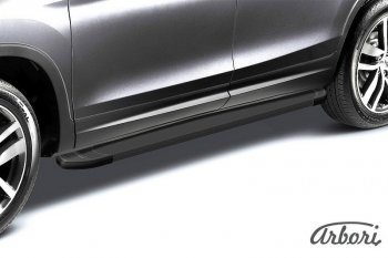11 609 р. Порожки для ног Arbori Optima Black Chevrolet Trailblazer GM800 дорестайлинг (2012-2016)  с доставкой в г. Калуга. Увеличить фотографию 1