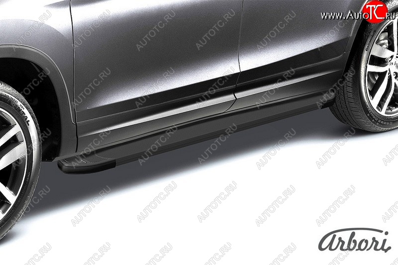 11 609 р. Порожки для ног Arbori Optima Black Chevrolet Trailblazer GM800 дорестайлинг (2012-2016)  с доставкой в г. Калуга