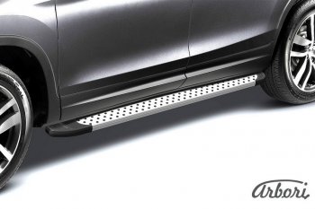 13 499 р. Порожки для ног Arbori Standart Silver Chevrolet Trailblazer GM800 дорестайлинг (2012-2016)  с доставкой в г. Калуга. Увеличить фотографию 1