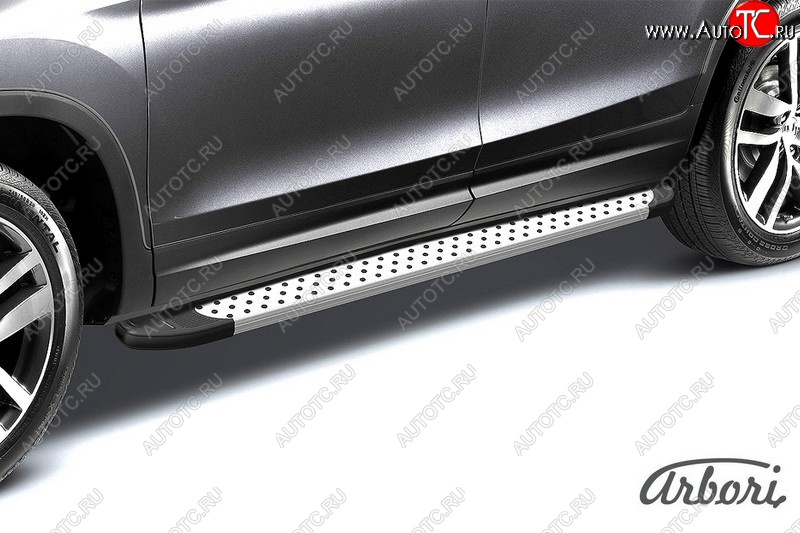 13 499 р. Порожки для ног Arbori Standart Silver Chevrolet Trailblazer GM800 дорестайлинг (2012-2016)  с доставкой в г. Калуга