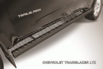 9 399 р. Защита порогов d76 труба Slitkoff  Chevrolet Trailblazer  GM800 (2012-2016) (Цвет: серебристый)  с доставкой в г. Калуга. Увеличить фотографию 1