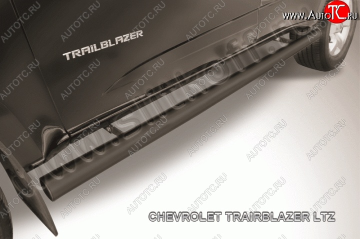 9 399 р. Защита порогов d76 труба Slitkoff  Chevrolet Trailblazer  GM800 (2012-2016) (Цвет: серебристый)  с доставкой в г. Калуга