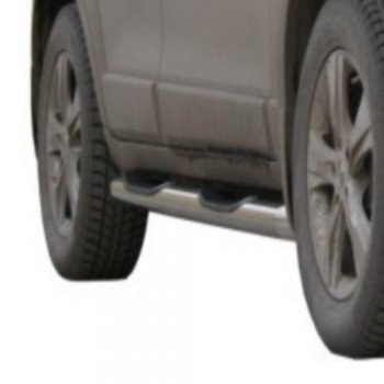 Защита порогов ТехноСфера (Техно Сфера) (Сталь с покрытием, с проступью, d76 mm) Chevrolet Trailblazer GM800 дорестайлинг (2012-2016)