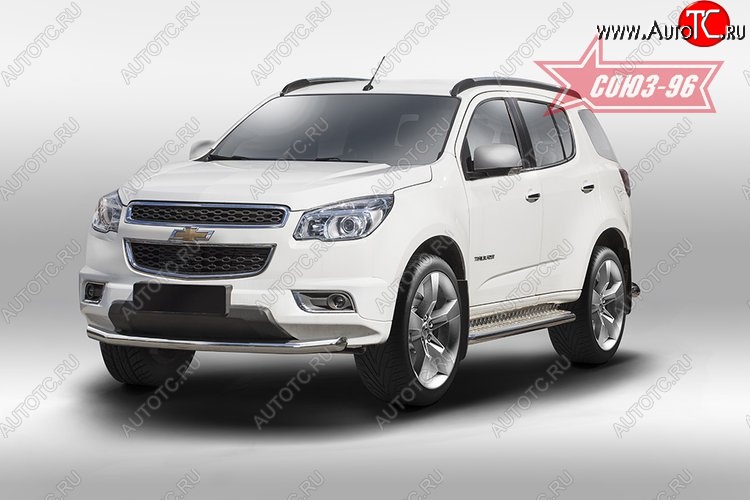 16 469 р. Защита переднего бампера одинарная Souz-96 (d60) Chevrolet Trailblazer GM800 дорестайлинг (2012-2016)  с доставкой в г. Калуга