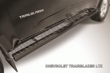 10 699 р. Защита порогов d76 Slitkoff (с поступью)  Chevrolet Trailblazer  GM800 (2012-2016) (Цвет: серебристый)  с доставкой в г. Калуга. Увеличить фотографию 1