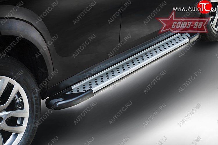 9 719 р. Пороги из алюминиевого профиля Souz-96 Chevrolet Trailblazer GM800 дорестайлинг (2012-2016)  с доставкой в г. Калуга