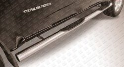 15 249 р. Защита порогов из трубы d76 мм с пластиковыми вставками для ног Slitkoff  Chevrolet Trailblazer  GM800 (2012-2016) (Нержавейка, Полированная)  с доставкой в г. Калуга. Увеличить фотографию 1